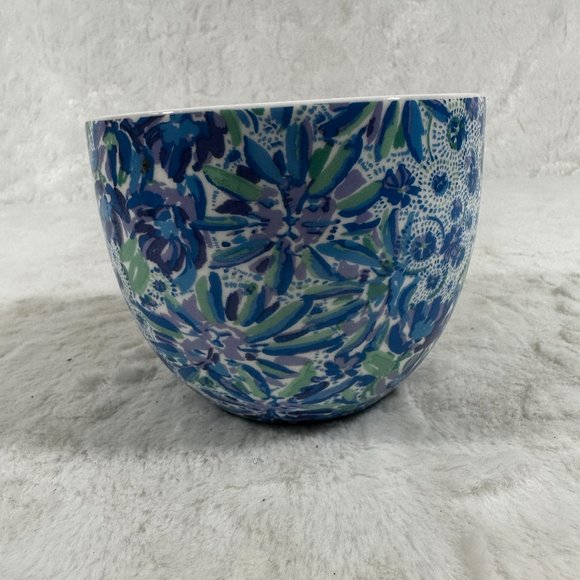 Lilly Pulitzer Blue Floral Ceramic Mug Cup Gold Handle 12fl oz - Picture 5 of 7